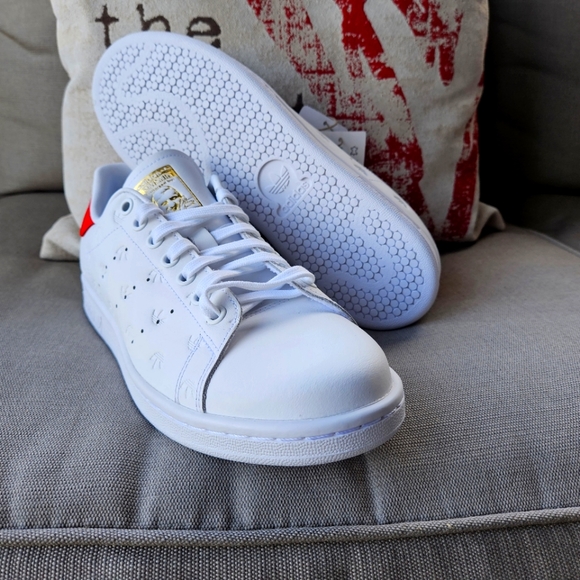 adidas Stan SmithAll Over Trefoil White Better Scarlet - Picture 5 of 7